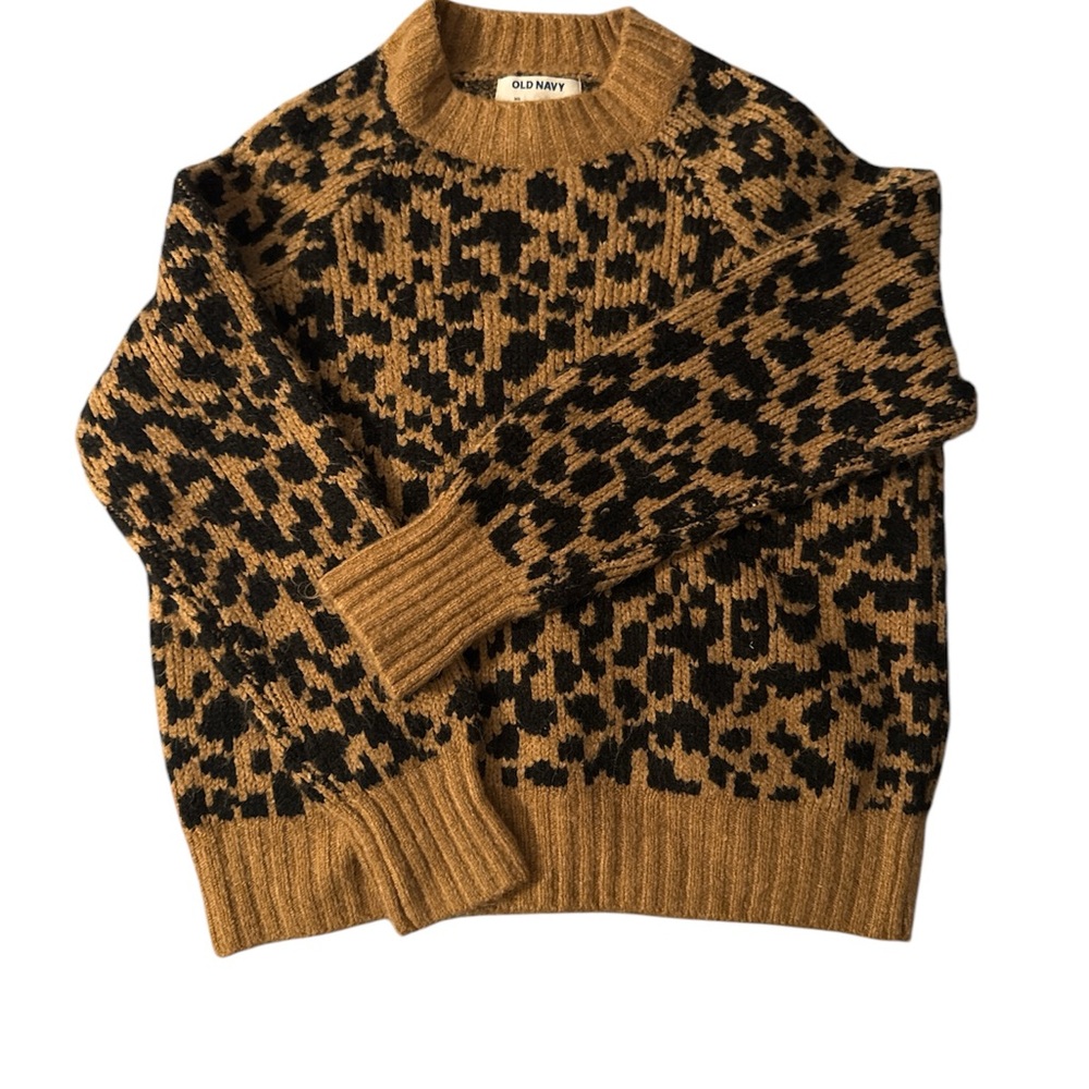 Old Navy Brown and Black Crew Neck Sweater